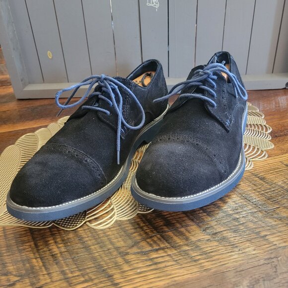 Joseph Abboud Oxfords Men's Gray Suede Cap Toe Lace Up Derby Dress Shoes - Picture 2 of 5